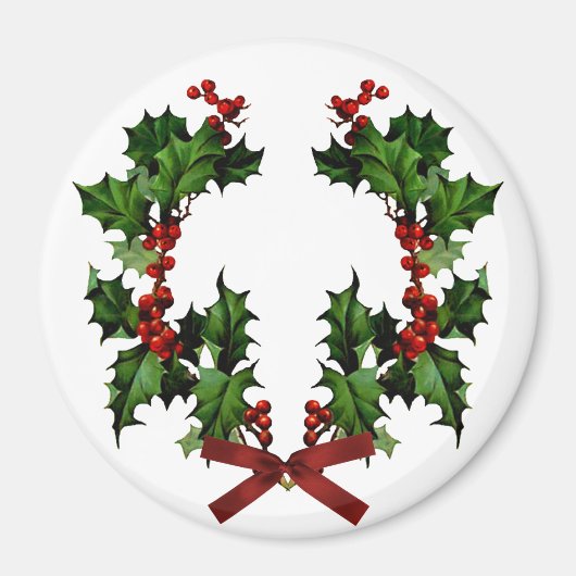 Holly Wreath Magneet (Voorkant)