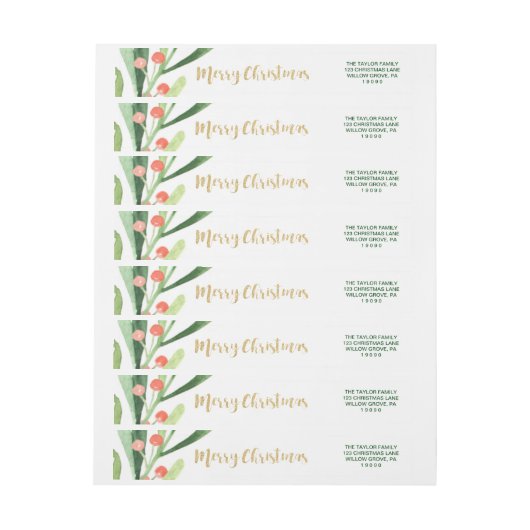 Holly Wreath Merry Kerstmis (Vel)