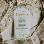 Holly Wreath Merry Kerstmis Menu Kaart