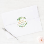 Holly Wreath Merry Kerstmis Ronde Sticker (Envelop)