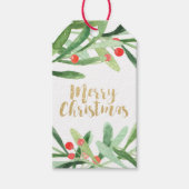 Holly Wreath Merry kerstnaam Cadeaulabel (Voorkant)