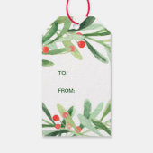 Holly Wreath Merry kerstnaam Cadeaulabel (Achterkant)