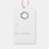 Holly Wreath Monogram Kerstmis Cadeaulabel (Achterkant)