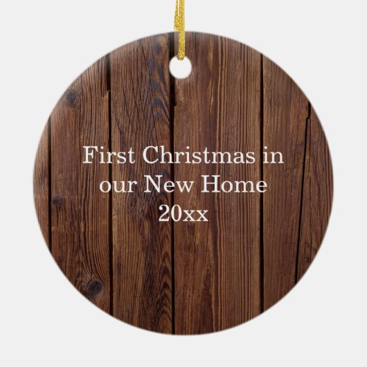 Holly Wreath Personalized Family Photo Keepomwille Keramisch Ornament (Achterkant)