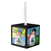 Holly Wreath Persoonlijk 3 Foto Collage Decoratie (Achter hoekig)