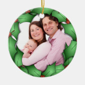 Holly Wreath Photo Ornament (Voorkant)