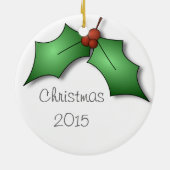 Holly Wreath Photo Ornament (Achterkant)