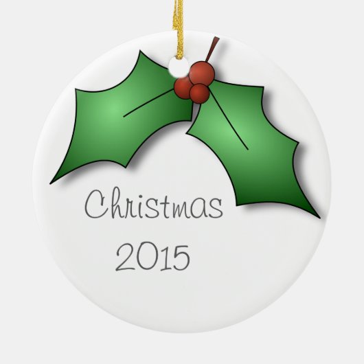 Holly Wreath Photo Ornament (Achterkant)