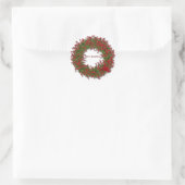 Holly Wreath Ronde Sticker (Tas)