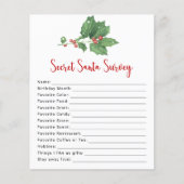 Holly Wreath Secret Santa Survey Flyer (Voorkant)