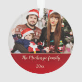 Holly Wreath, sneeuwvlokken kerstfoto Ornament (achterkant)