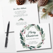 Holly Wreath Vrolijk Kerstfeest van New Home Aankondiging