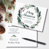 Holly Wreath Vrolijk Kerstfeest van New Home Aankondigingskaart