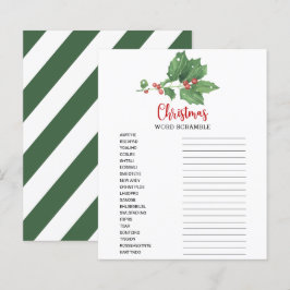 Holly Wreath Word Scramble Kaart