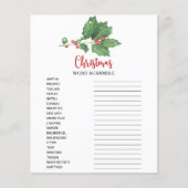 Holly Wreath Word Scramble Kaart (Voorkant)