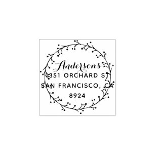 Holly Wreath Wreath Custom Retouradres Rubberstempel
