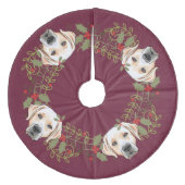 Holly Wreath Yellow Lab kerstboomrok Fleece Kerstboom Rok (Voorkant)