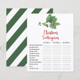 Holly Wreator Kerstfeestjes Game Card