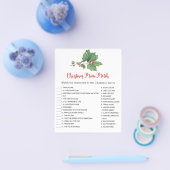 Holly Wreator Kerstmis Match-game-kaart Flyer (Enkel)