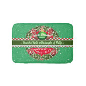 Holly Wreator met FAMILIE NAME op GROEN Badmat (Voorkant)