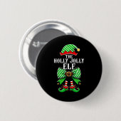 Holly Xmas Jolly Elf Coquette Bow Christmas Family Ronde Button 5,7 Cm (Voorkant /achterkant)