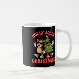 Holly Xmas Jolly Funny Kerstboom Schattige Reindee Koffiemok