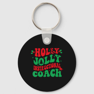 Holly Xmas Jolly Instructional Coach voor Kerstmis Sleutelhanger