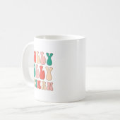 Holly Xmas Jolly Stman Retro Groovy Christmas Paja Koffiemok (Voorkant links)