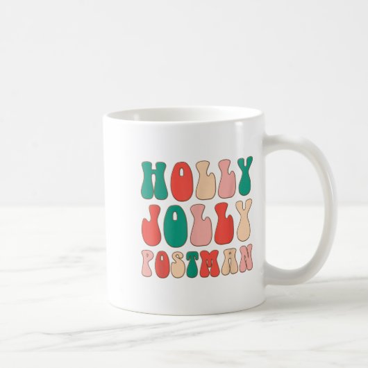 Holly Xmas Jolly Stman Retro Groovy Christmas Paja Koffiemok (Rechts)