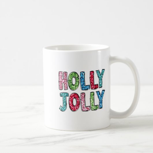 Holly Xmas Jolly Vibes Groovy Retro Hipe Christmas Koffiemok (Rechts)