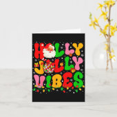 Holly Xmas Jolly Vibes Santa Christmas Lights Disc Kaart (Gele Bloem)