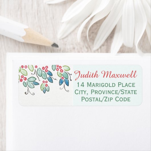  Holly Xmas retouradreslabels Etiket (Insitu)