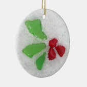 "Holly" Zee Glass op winterkerstversiering Keramisch Ornament (Rechts)
