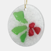 "Holly" Zee Glass op winterkerstversiering Keramisch Ornament (Links)