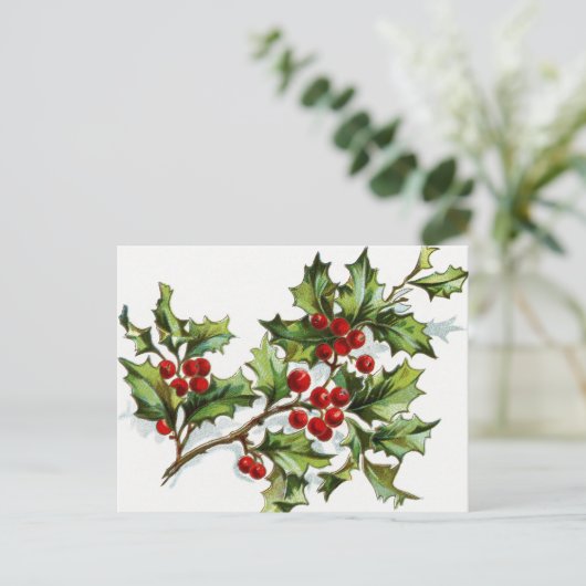 HollyBerries 001 Briefkaart (Staand voorkant)