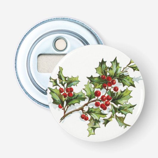 HollyBerries 001 Button Flesopener (Voorkant)