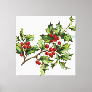 HollyBerries 001 Canvas Afdruk