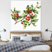 HollyBerries 001 Canvas Afdruk (Insitu (Slaapkamer))