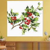 HollyBerries 001 Canvas Afdruk (Insitu (Woonkamer))