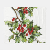HollyBerries 001 Fleece Deken (Voorkant (Horizontaal))