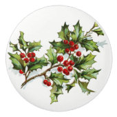 HollyBerries 001 Keramische Knop (Voorkant)