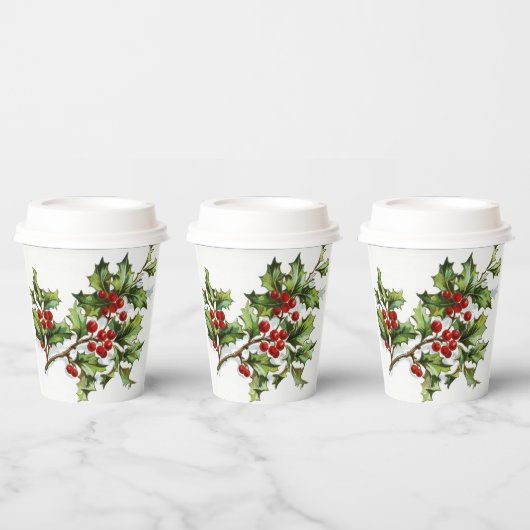 HollyBerries 001 Papieren Bekers (Multi)