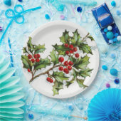 HollyBerries_001 Papieren Bordje (Feest)