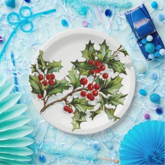 HollyBerries_001 Papieren Bordje (Feest)