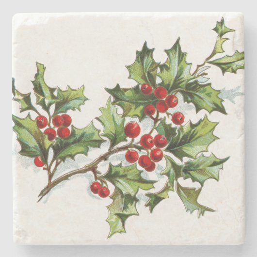 HollyBerries 001 Stenen Onderzetter (Voorkant)