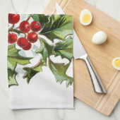 HollyBerries 001 Theedoek (Quarter Fold)