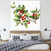 HollyBerries 002 Canvas Afdruk (Insitu (Slaapkamer))