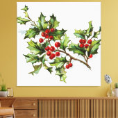 HollyBerries 002 Canvas Afdruk (Insitu (Woonkamer))