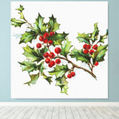 HollyBerries 002 Canvas Afdruk (Insitu (Houten vloer))