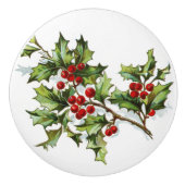 HollyBerries 002 Keramische Knop (Voorkant)